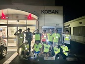 積志交番にて敬礼。東署の警察官１名も一緒にランしました。
