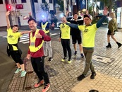 城下町をランニングパトロール