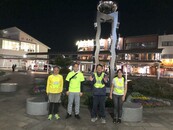 折り返し地点の袋井駅前のランナー