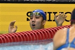 女子１００メートル平泳ぎ（知的障害ＳＢ１４）１分１８秒６７の日本新で優勝した芹沢美希香＝県富士水泳場