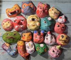 天神さやか　張り子面　展示販売