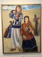 ソロを弾く人・アクリル画
