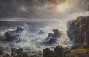 テオドール・ギュダン《ベル＝イル沿岸の暴風雨》１８５１年　油彩・カンヴァス　カンペール美術館　Collection du musée des beaux-arts de Quimper, France
