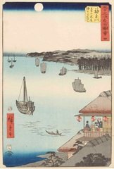 [Part3展示歌川広重『五十三次名所圖會 神奈川 臺の茶屋海上見はらし』 静岡市東海道広重美術館蔵
