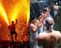 富士山の夏到来を告げる開山の行事。手筒花火も登場