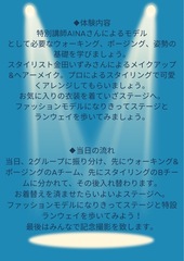 モデル体験の内容と当日の流れです