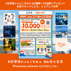 沼津港にゃんこタオルプレゼント！