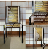 西陣織の袋帯を張り地にした『帯の椅子』を展示します。箪笥に眠る思い出の帯を、椅子にリメイクします。