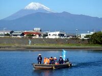 櫂を漕ぐ音も情緒豊かな狩野川の渡し船