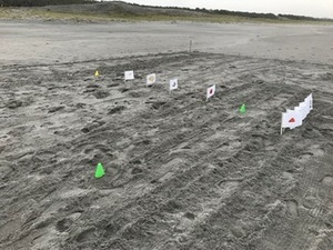 砂に立てたフラッグを取りに行こう！