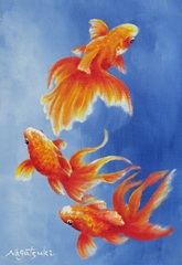 永月水人作「金魚」油絵ＳＭ号