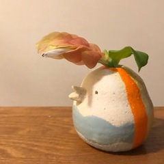 あかちゃんタイプのアカビエさんです。お花を入れて楽しんでいただけたら。