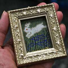 ウサギのビーズ織り