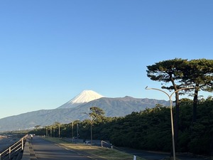 【速報】今朝（11月24日）の千本浜。富士山が真っ白になってる！(沼津市千本)