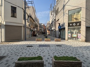 朝の静かな感じの雰囲気も、好き。沼津新仲見世商店街。次回のわくわく市は7/12(土)に開催だそう。(沼津市大手町)