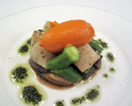 前菜～帆立と夏野菜のマリネ　トマトのババロア