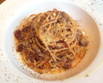 〆のミートソースパスタ