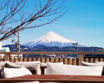 テラス席から雄大な富士山