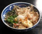「えび天ぶっかけ」。鱚or烏賊or野菜に変更可能