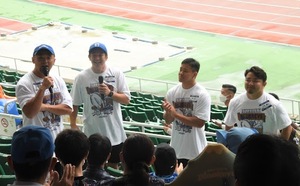 ラグビーの静岡ブルーレヴズが感謝イベント開催。ベテラン矢富勇毅が80分耐久トークチャレンジで抜群の“スキル”披露！