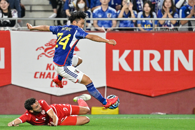 【フォト】サッカー日本代表、チュニジアに2-0で快勝！ 旗手怜央（静岡学園高出身）が先発で輝き放つ