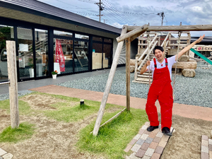 島田『お茶のさすき園』で松下アナがアスレチックに挑戦！