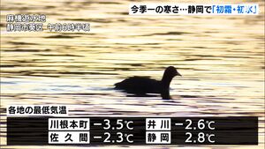 静岡で初霜・初氷観測　県内19観測地点中10地点で今季一番の寒さ　川根本町で氷点下3.5℃