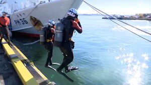 岸壁から転落の車両から救助…清水海保が訓練はじめ「士気高め救難能力を向上する」=静岡市