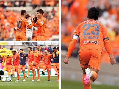 【フォト】清水エスパルスの北川航也が秋田戦で今季3点目！こぼれ球を左足ボレー＜J2第6節＞