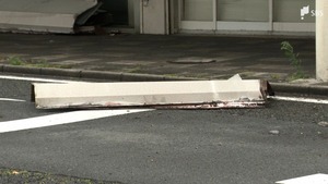 静岡県内で激しい雨 風も強まる 沼津の商店街では壁が剥がれる被害も…前線が通過し荒れた天気に
