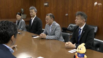 世界最高峰リーグ実現へバレーボールSVリーグの展望語る大河（おおかわ）チェアマンが静岡新聞SBSを訪問＝静岡市