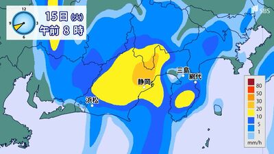 東海地方では7月15日昼前にかけて「線状降水帯」発生のおそれ 静岡では多い所で24時間に250ミリ【大雨シミュレーション】