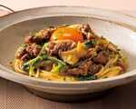 【鎌倉和風ソース】牛肉と野菜のすき焼き風和風パスタ
