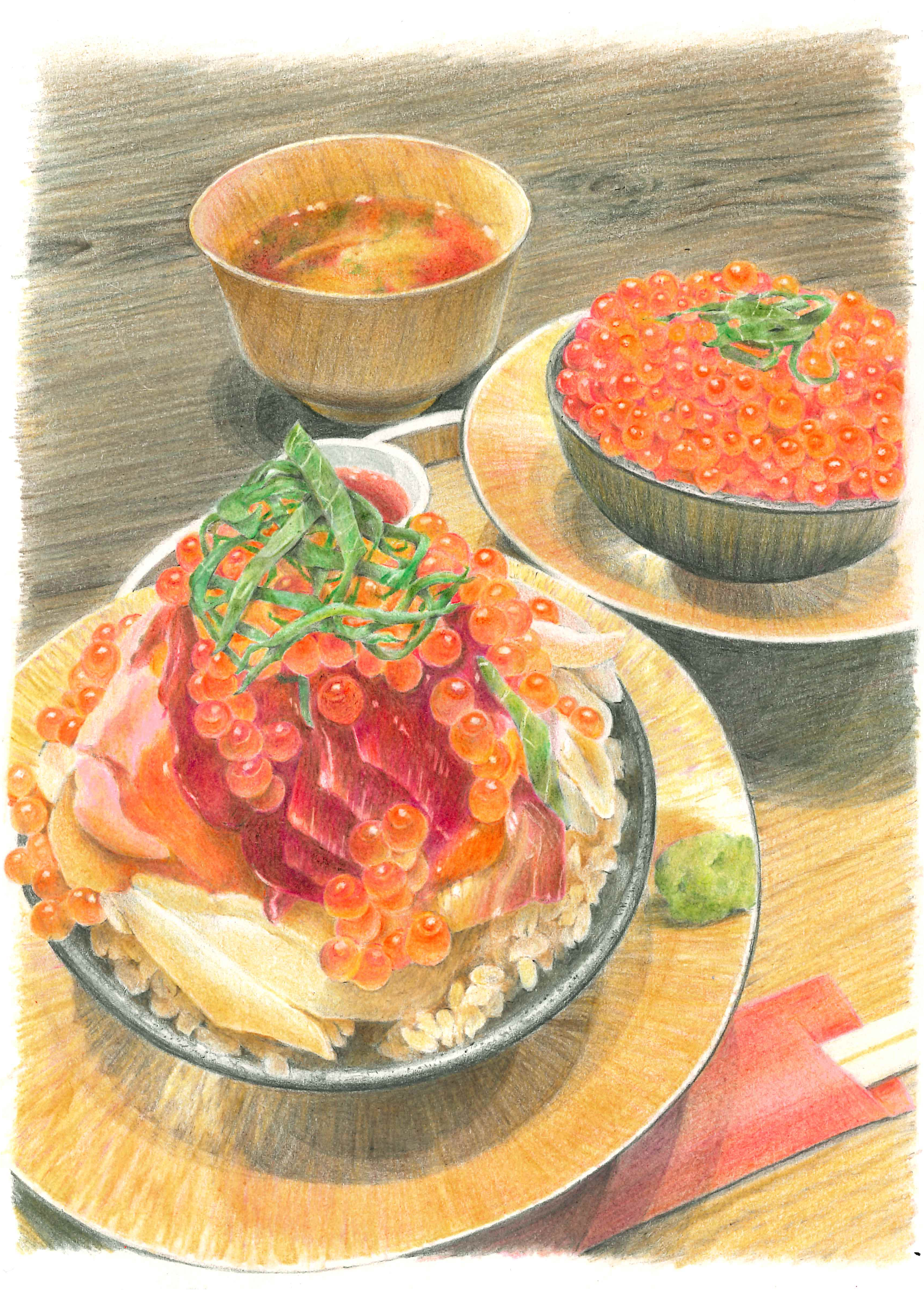 田中道子「まるり丼&いくら丼」