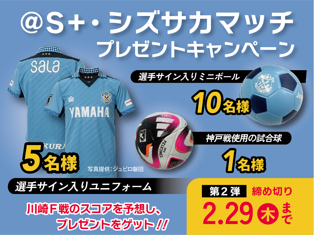 ジュビロ磐田の選手サイン入りユニフォームや開幕戦使用のボールなど
