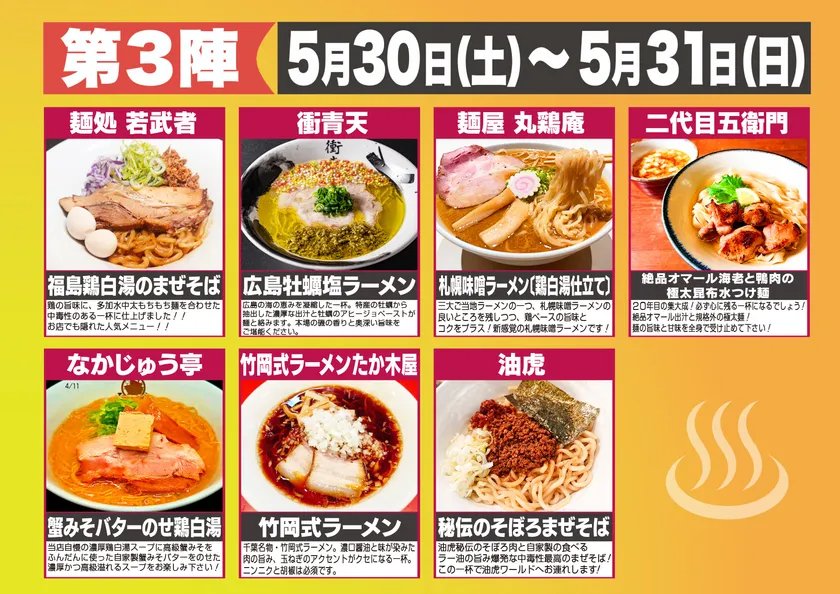 【第3陣】5月30日(土)～5月31日(日)