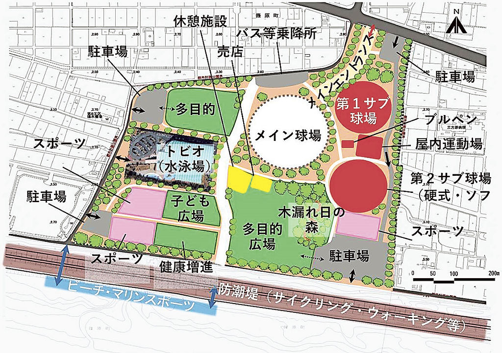県が選定した公園整備案のイメージ