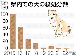 県内での犬の殺処分数