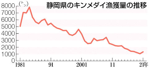 静岡県のキンメダイ漁獲量の推移