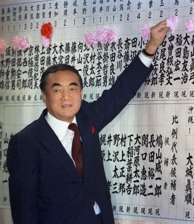 １９８６年７月７日、衆参同日選で自民党が圧勝した日の中曽根康弘首相
