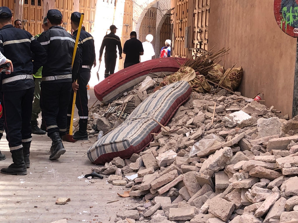 地震が起きたマラケシュ＝１０日午後１時ごろ、モロッコ