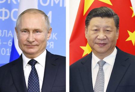 ロシアのプーチン大統領（左）、中国の習近平国家主席