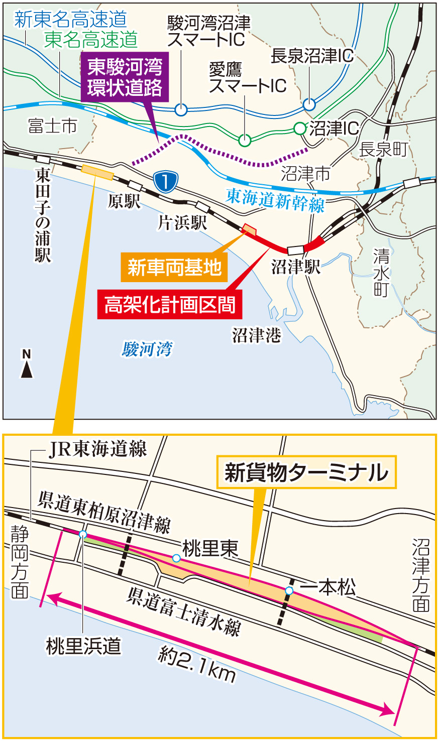 沼津の新貨物ターミナル 本体工事、始まる 物流拠点化加速 鉄道高架