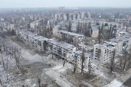 ウクライナ東部ドネツク州の要衝アブデーフカ＝１８日（タス＝共同）