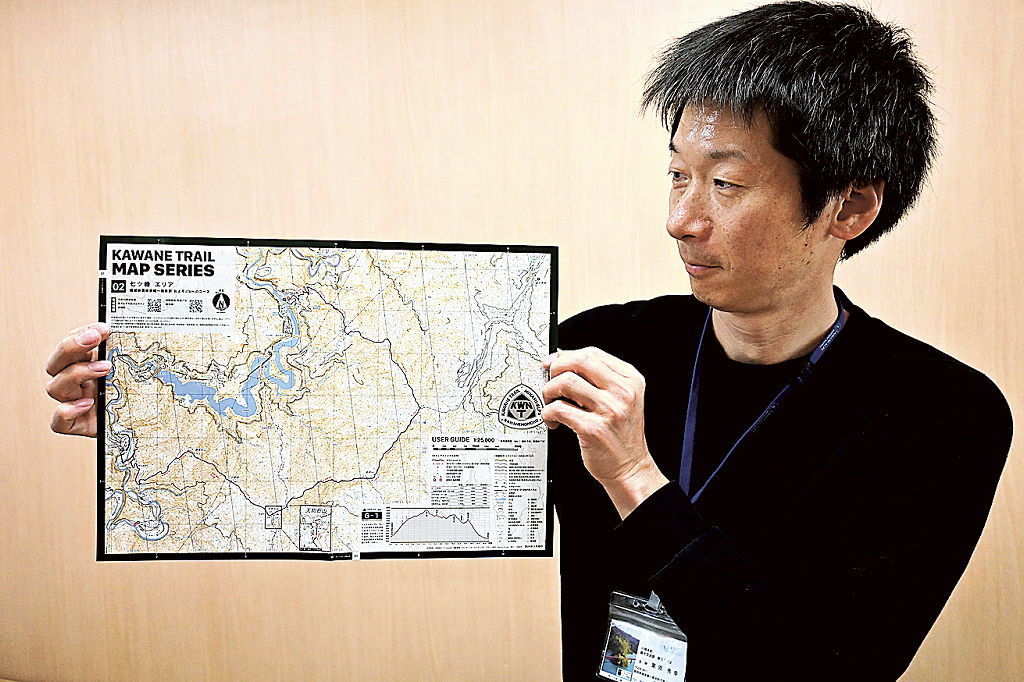 七ツ峰エリアのトレイルコースを紹介するマップ＝川根本町役場総合支所