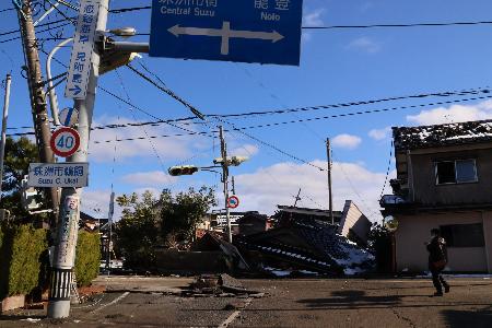記者が目の当たりにした地震後の能登の町並み＝１月１１日、石川県珠洲市