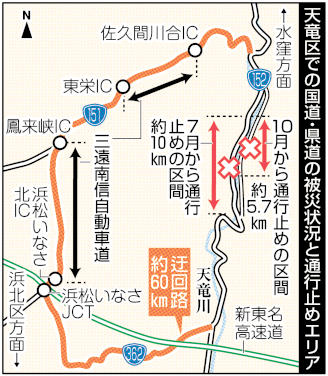 浜松 天竜区の土砂崩れ１カ月 生活道分断 解消遠く 静岡新聞アットエス