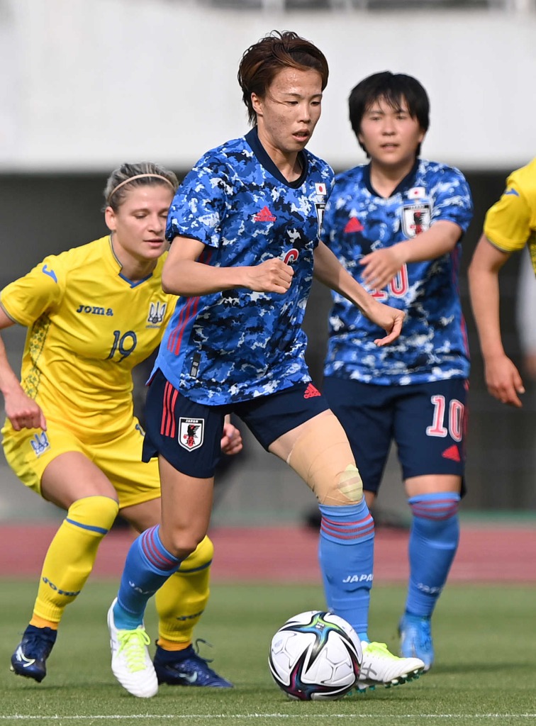東京五輪のサッカー日本女子代表に選出された杉田妃和＝１０日、広島市のエディオンスタジアム広島
