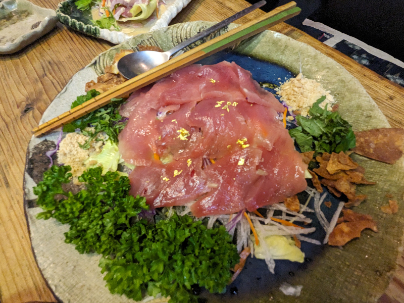 「いなか風中華  伊志川」中華風のお刺身