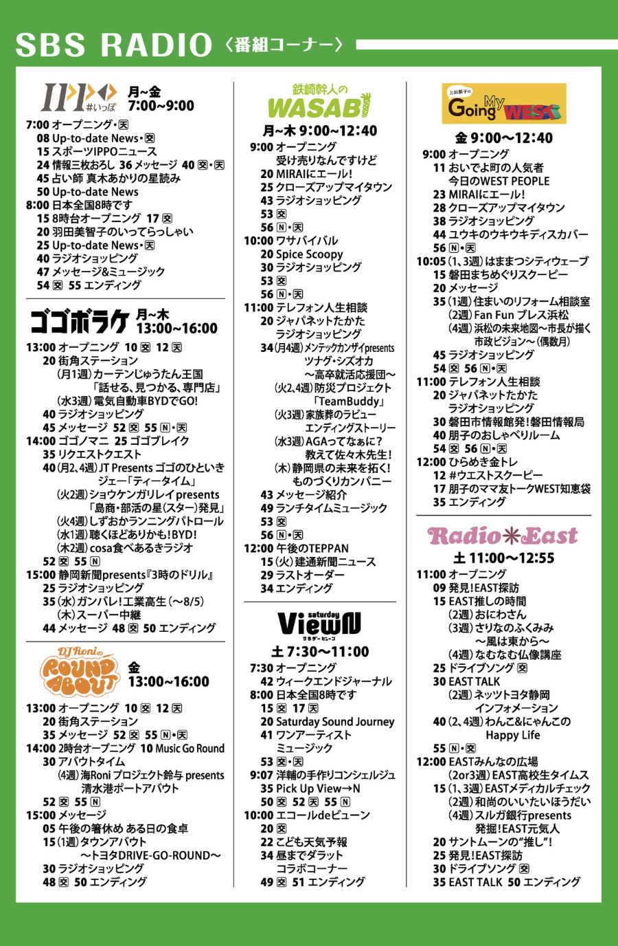 番組コーナー